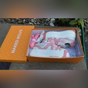 Naked Wolfe Kids Sneakers in Pink and White